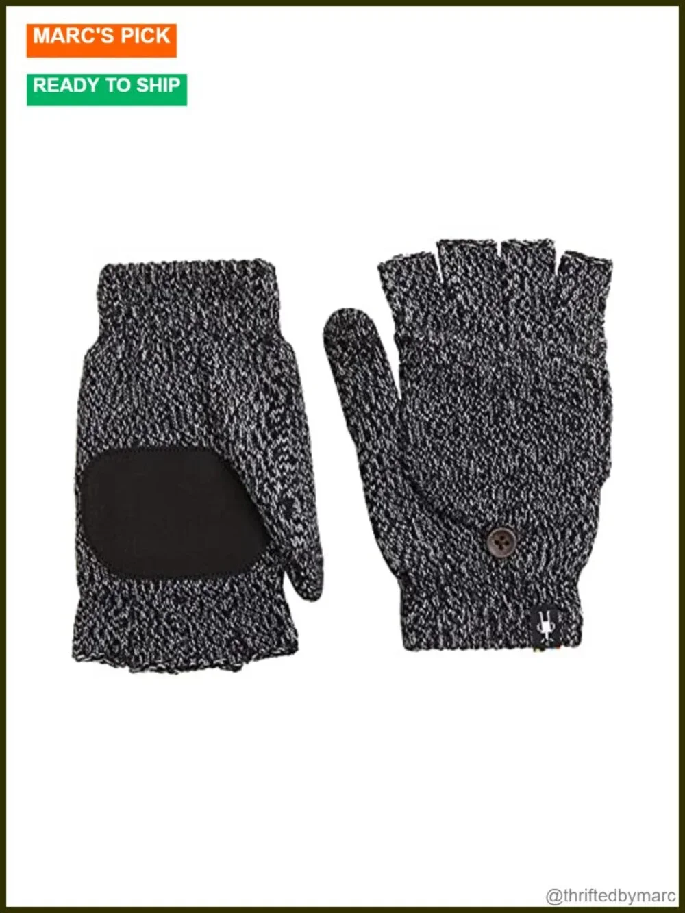 Merino Wool & Recycled Polyester Flip Mittens with Touchscreen Thumb